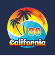 california 80 - surfing and vacation badge vector image vector image