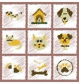 assembly flat shading style icons dog cats pets vector image vector image