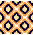 ikat geometric seamless pattern orange and blue vector image