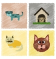 assembly flat shading style icons dog cats pets vector image vector image