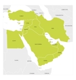 map of middle east region vector image