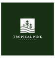 pine tree logo design template tropical forest vector image vector image