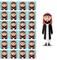 face emotions of arab man set in flat vector image vector image