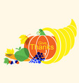 happy thanksgiving day poster with cornucopia vector image