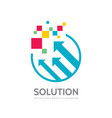 arrows and abstract shapes - business logo vector image