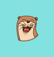 happy otter logo icon symbol vector image