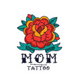 rose flower ribbon and word mom classic american vector image