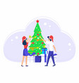 christmas holiday celebration men and women vector image vector image