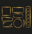 shiny gold glowing frames and angles vector image