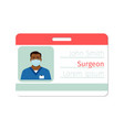 surgeon medical specialist badge template vector image vector image