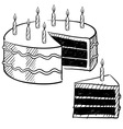 doodle birthday cake vector image