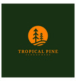 pine tree logo design template tropical forest vector image vector image