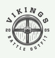 vintage vikings motivational logo label emblem vector image vector image