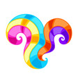 abstract colored curl colorful shiny bright swirl vector image
