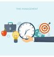 clock flat icon world time concept business vector image