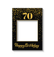 happy 70th birthday photo booth frame on white vector image vector image