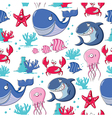 seamless pattern with sea animals vector image