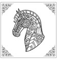 horse head entangle arts isolated on white vector image vector image