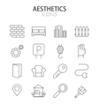 modern thin line flat design of icons set vector image
