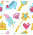 princess with fairy elements unicorn and magic vector image