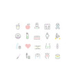 set flat line icons obesity vector image vector image