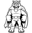 tiger superhero mascot line art vector image vector image