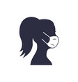 woman in protective mask icon vector image
