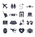 airport icon set management icons aerial vector image