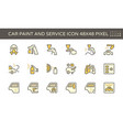 car paint and repair service icon set design vector image