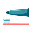 closed tube toothpaste and toothpaste in flat vector image