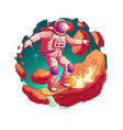 astronaut riding skateboard in space vector image