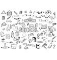 freehand drawing doodles items back to school vector image