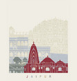 jaipur skyline poster vector image