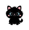 black cat sitting head face silhouette icon vector image vector image