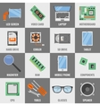 square computer service icon set vector image