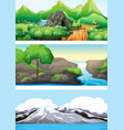 set of nature landscape vector image vector image