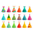 cartoon birthday party caps funny celebration cap vector image vector image