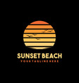 creative sunset beach logo and t shirt design vector image
