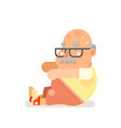 fitness healthy activities grandfather adult old vector image