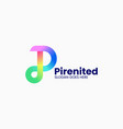 logo letter p gradient colorful style vector image vector image