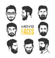 mans face with beard vector image