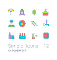 set simple line icons oktoberfest vector image vector image