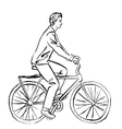 woman in dress on bicycle vector image