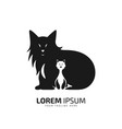 minimal and abstract logo of cat icon with kid vector image vector image