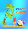 summer party advertisement banner with tall palms vector image