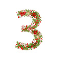 christmas floral tree number 3 vector image