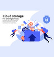 cloud storage service file sharing center service vector image