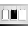 photo frame on white wall vector image