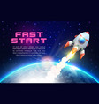 rocket launch spaceship fast business start up vector image vector image