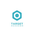 simple rounded hexagon letter o target board logo vector image vector image